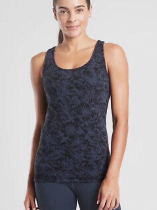 Athleta Tops - Athleta Dark Navy Floral Scoop Tank